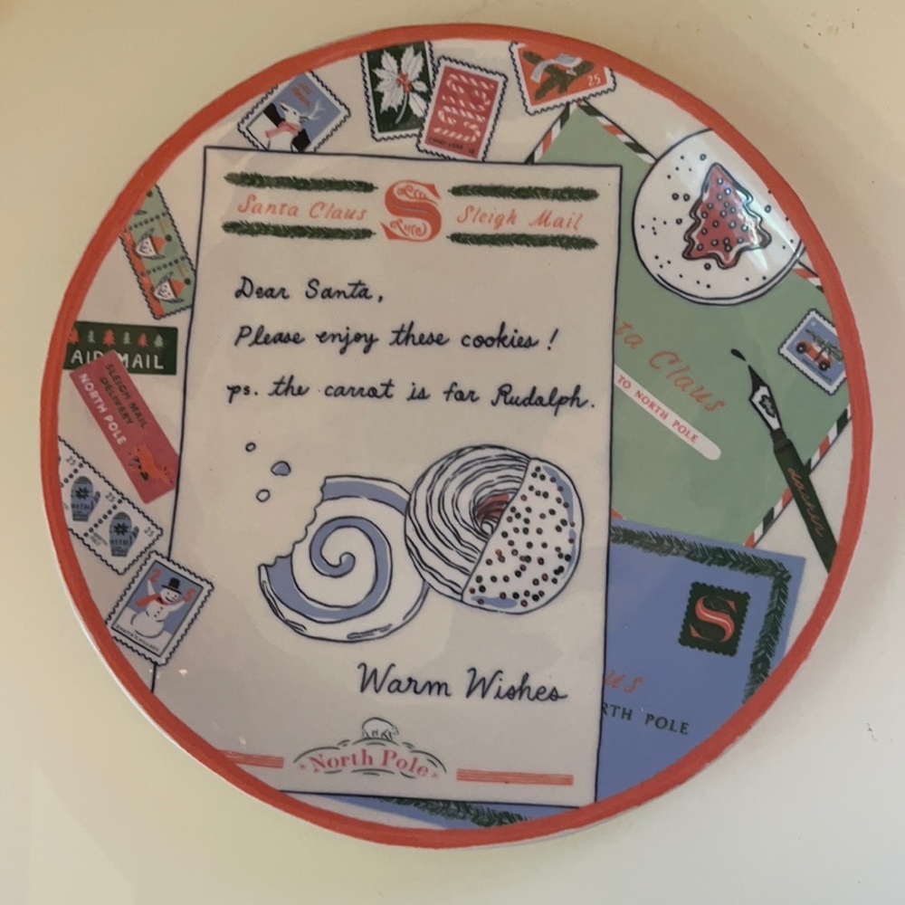 Anthropologie George & Viv Dear Santa Plate NWT - Picture 2 of 5